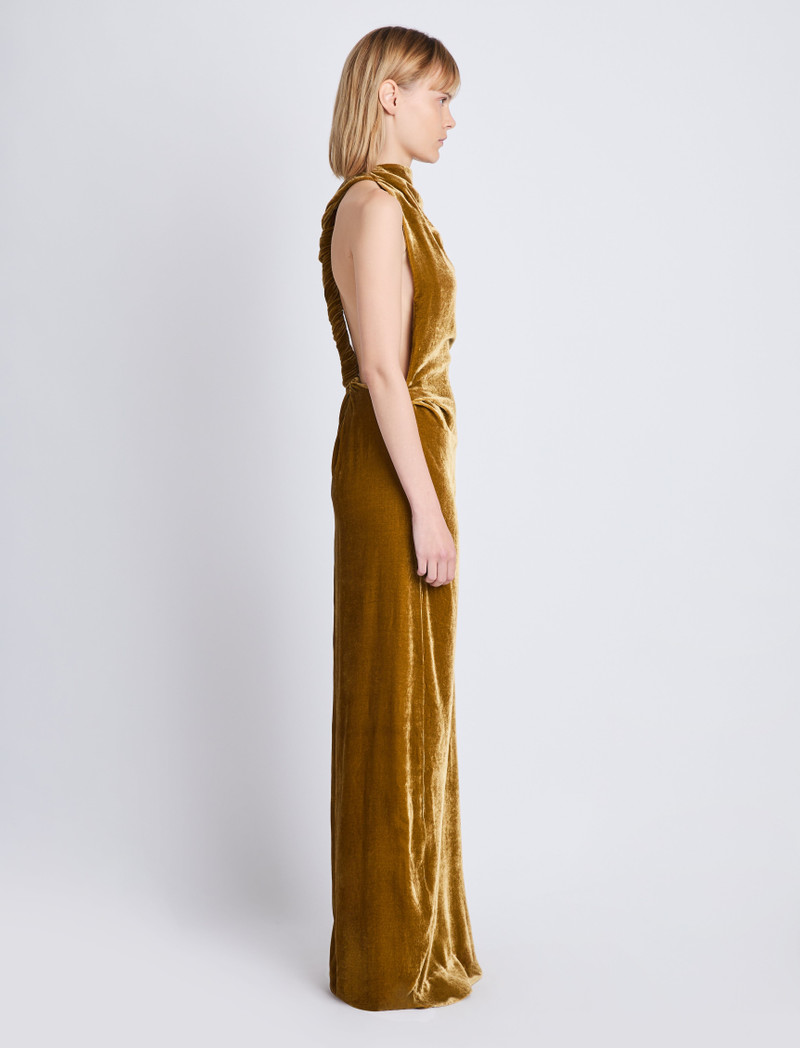 navy blue dress for baby girl Proenza Schouler Faye Backless Matte Crepe Gown