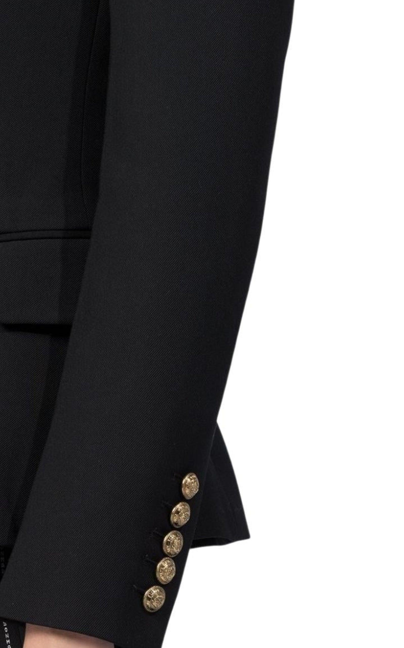 Black Double-Breasted Blazer Jacket - 7