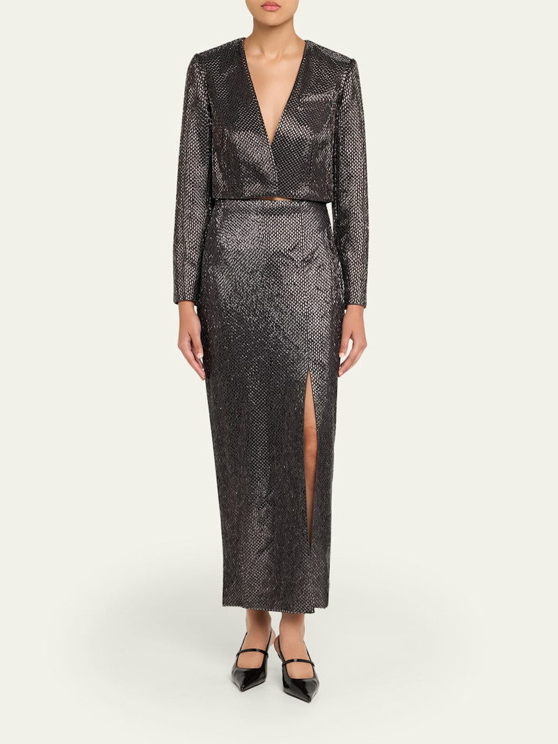 ROLAND MOURET Diamante Crepe Bolero Jacket outlook