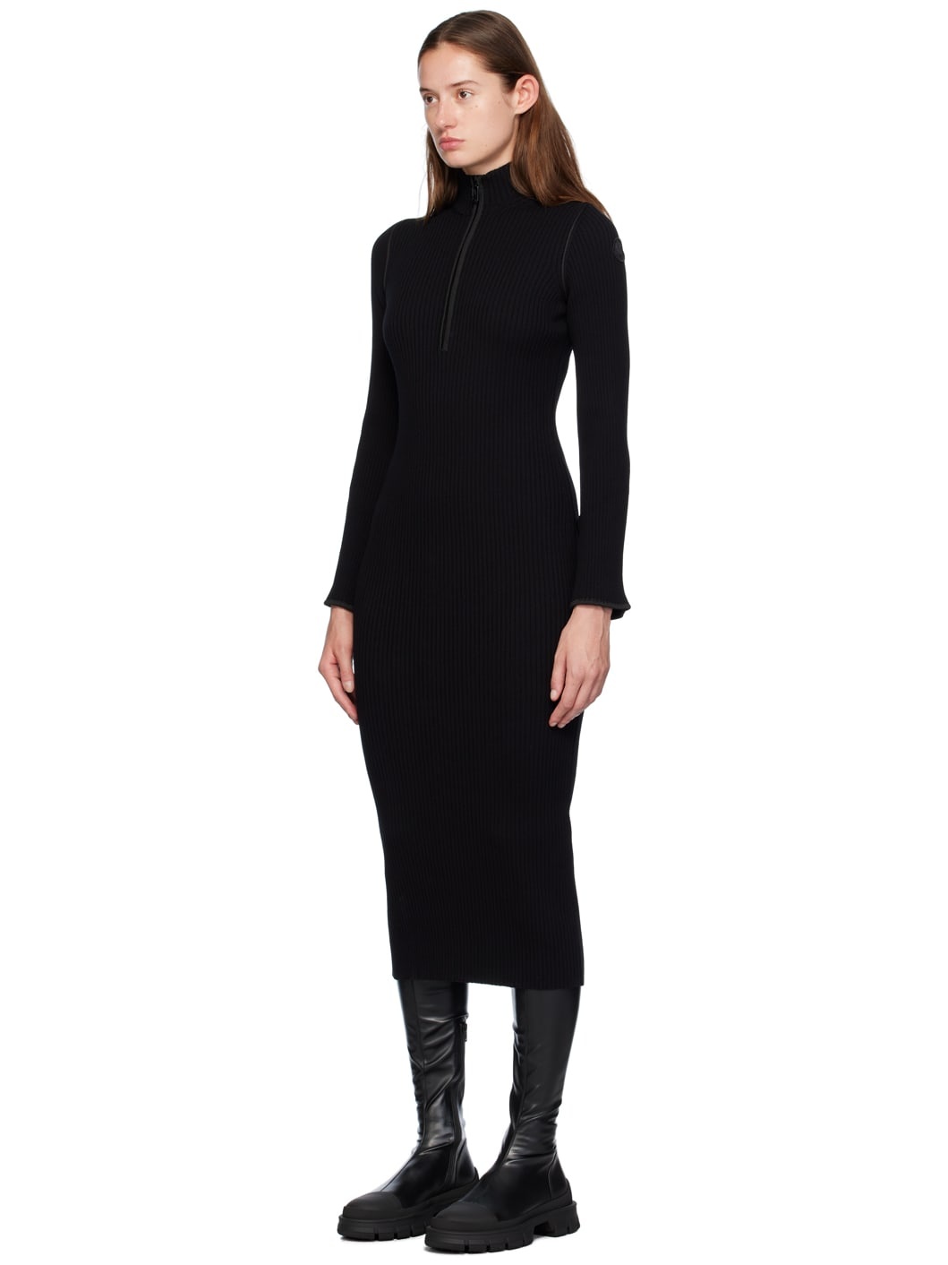 Black Wool Midi Dress - 4
