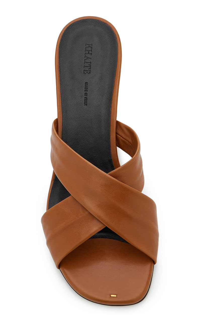 KHAITE Liria Leather Sandals brown outlook