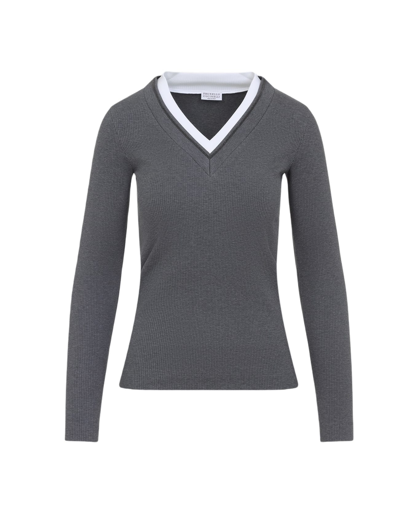 Ribbed Long Sleeves Top - 1