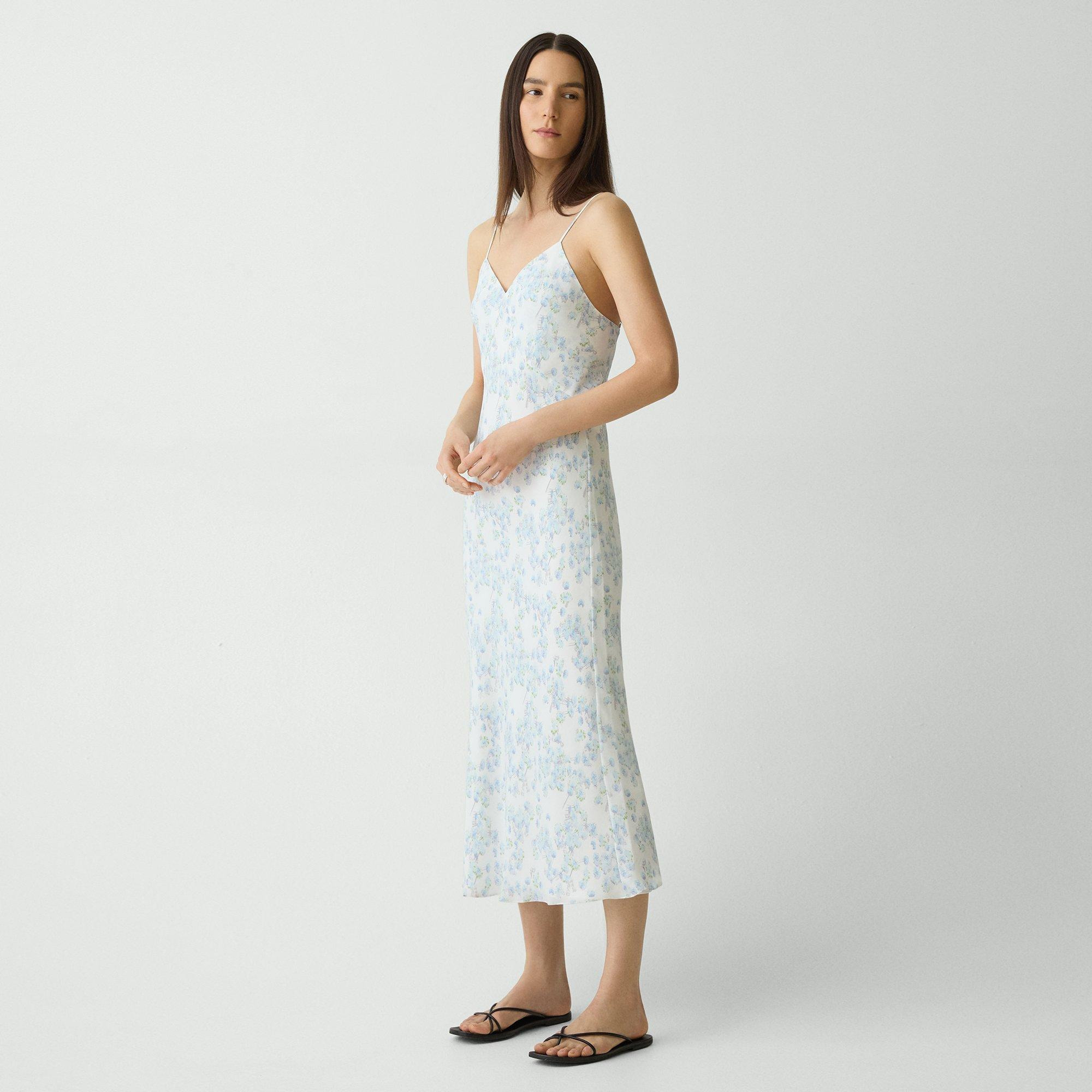 Slip Dress in Floral Satin Georgette - 3