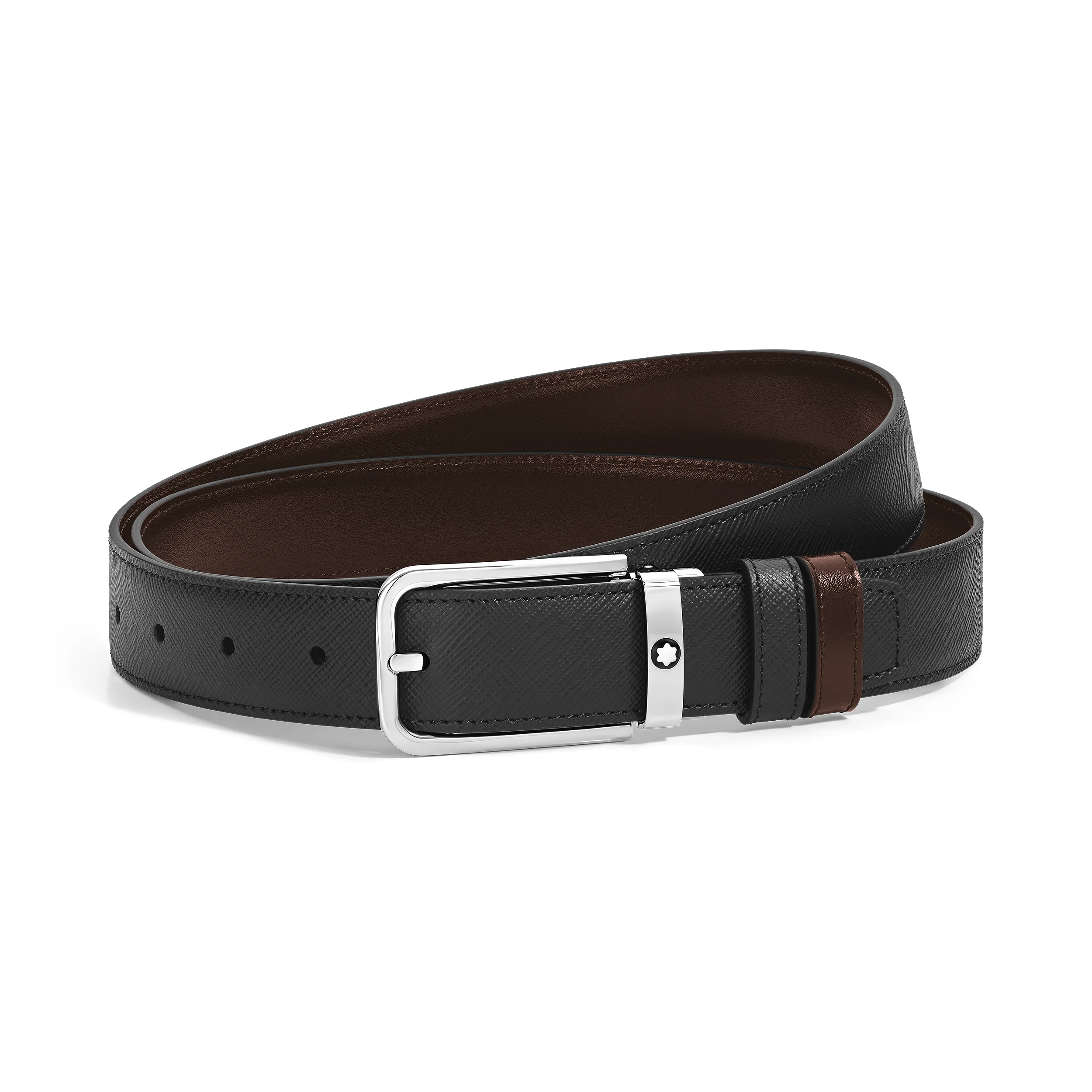 30 MM REVERSIBLE BELT IN SARTORIAL LEATHER WITH RECTANGULAR BUCKLE - 1