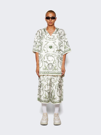 Alexander Wang Silk Money Print Boxer Shorts Ivory And Green outlook