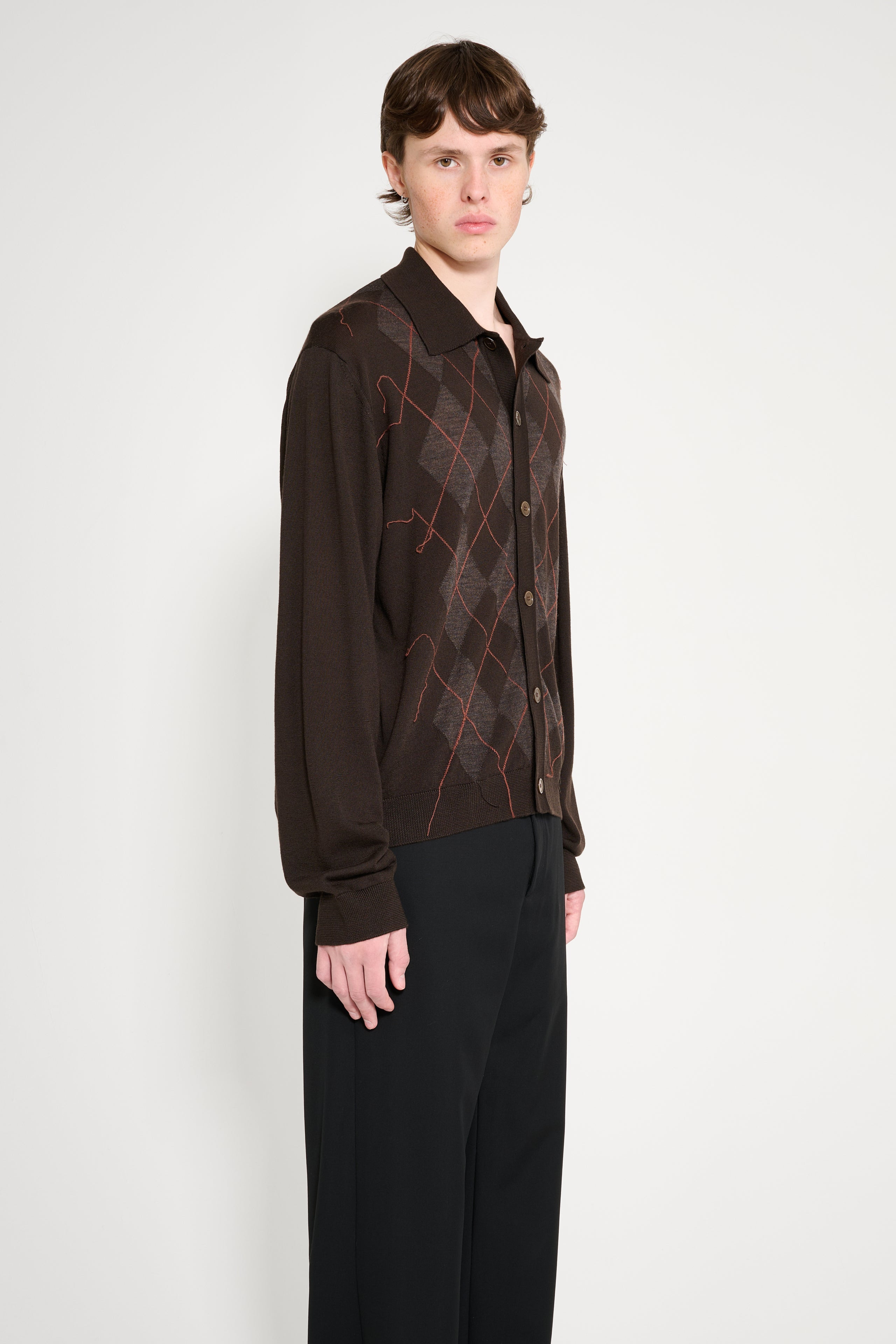 OUR LEGACY EVENING POLO PUB ARGYLE FINE WOOL - 4