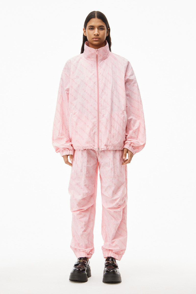 Alexander Wang LOGO TRACK JACKET IN CRINKLE NYLON outlook