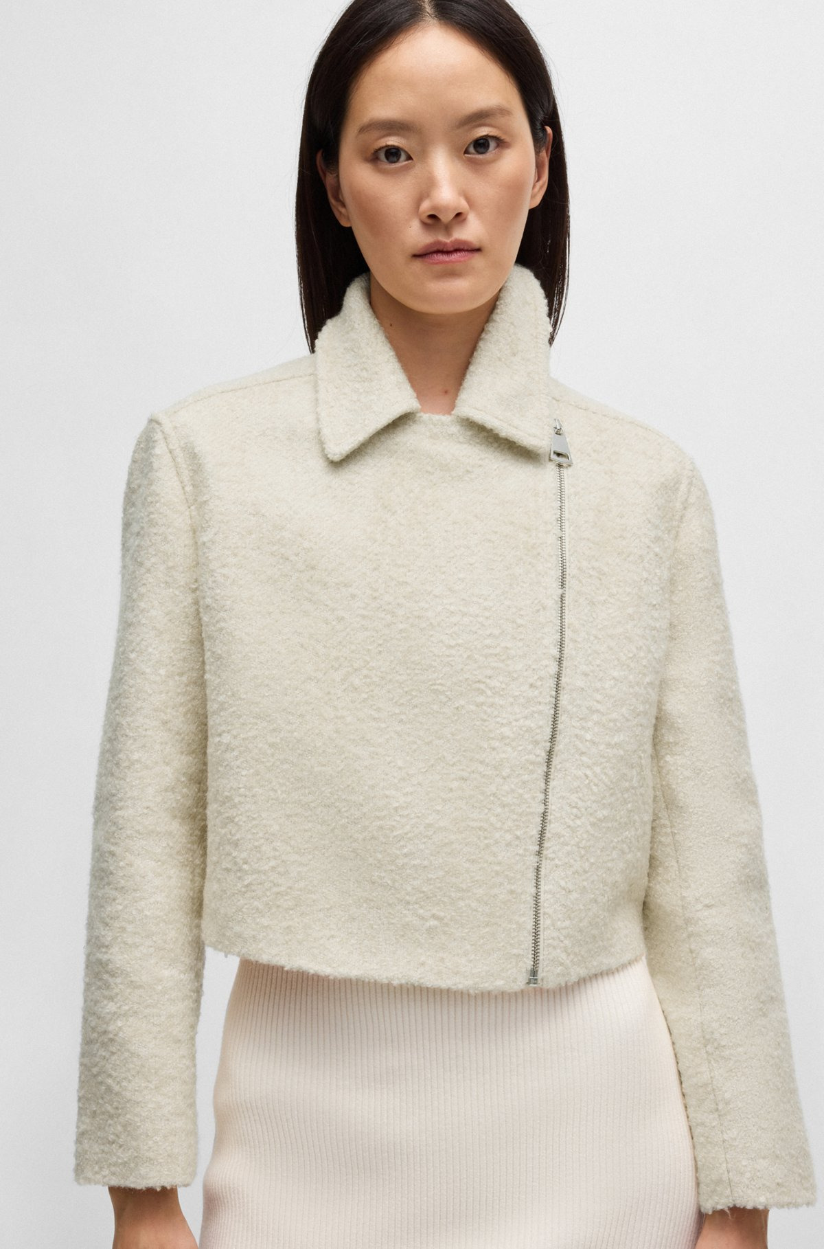 ZIP-UP JACKET IN BOUCLÉ FABRIC - 5