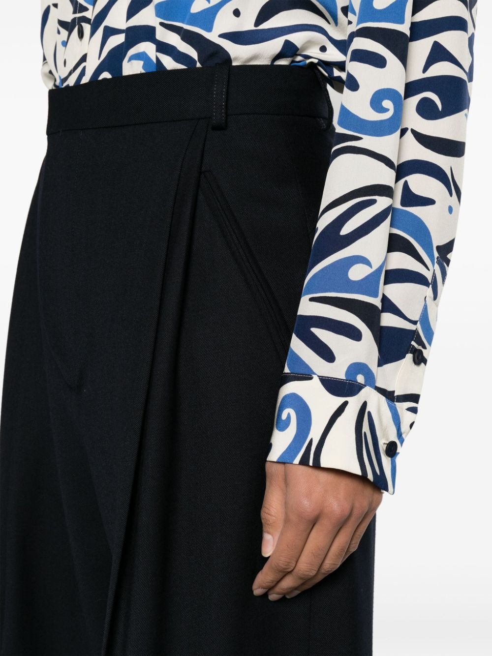 pleat-detailing wide-leg trousers - 5
