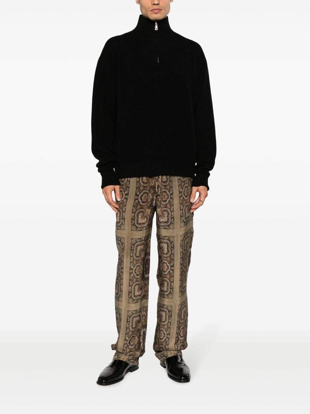 half-zip cashmere jumper - 2