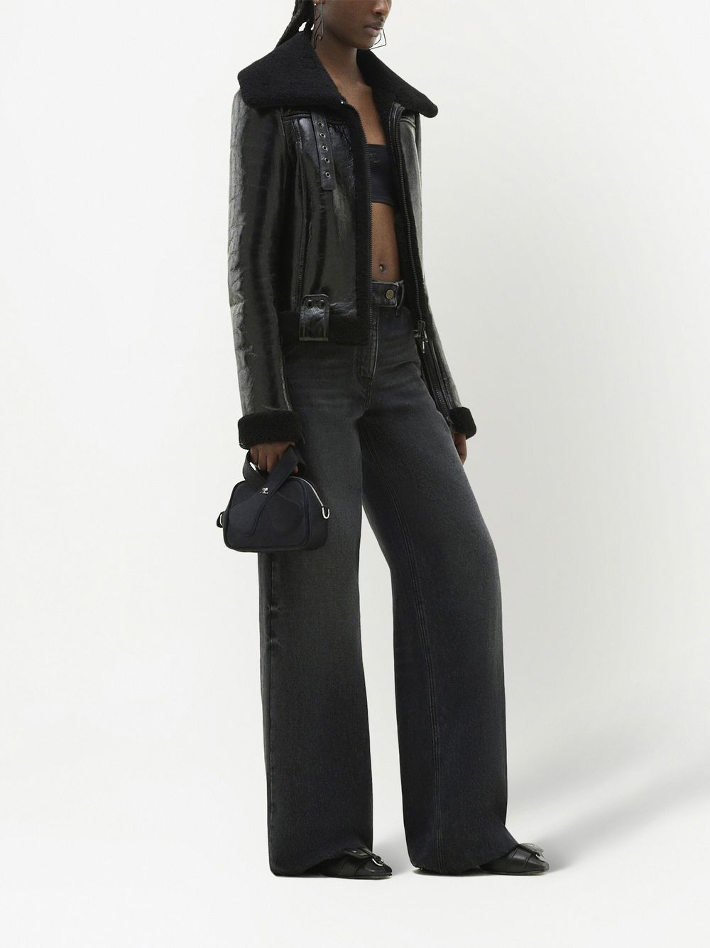 shearling pilot jacket - 3