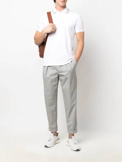 Brunello Cucinelli contrasting-collar polo shirt outlook