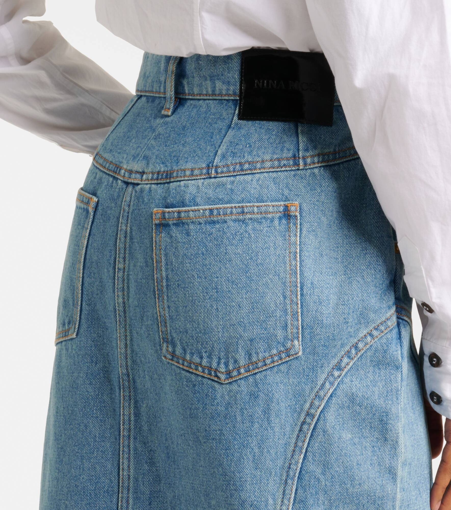 Denim midi skirt - 4