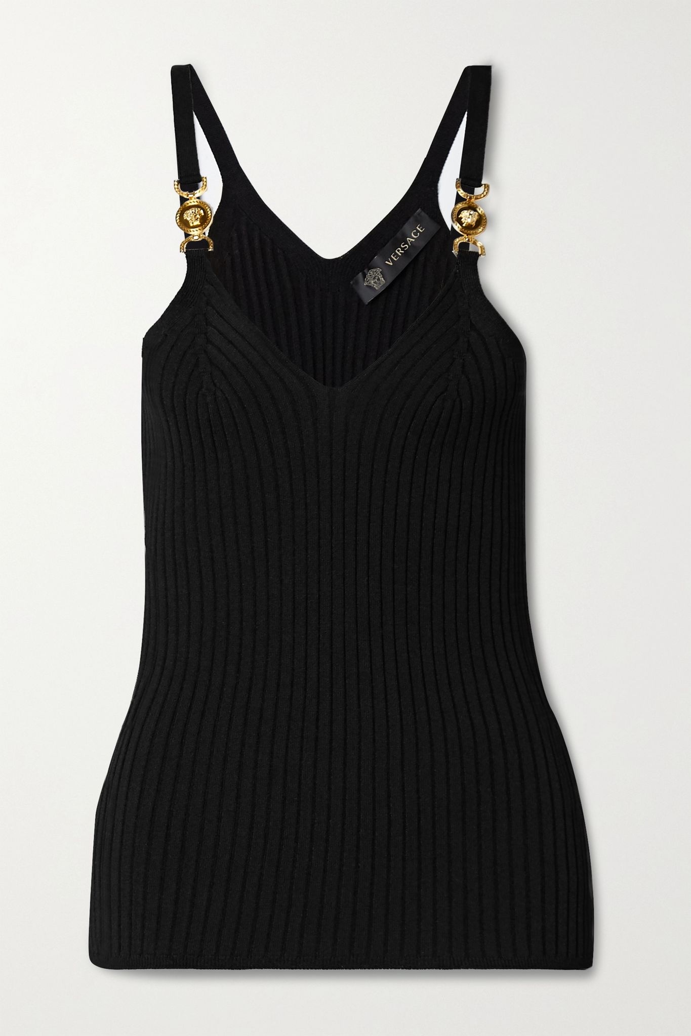 Embellished ribbed-knit camisole - 1