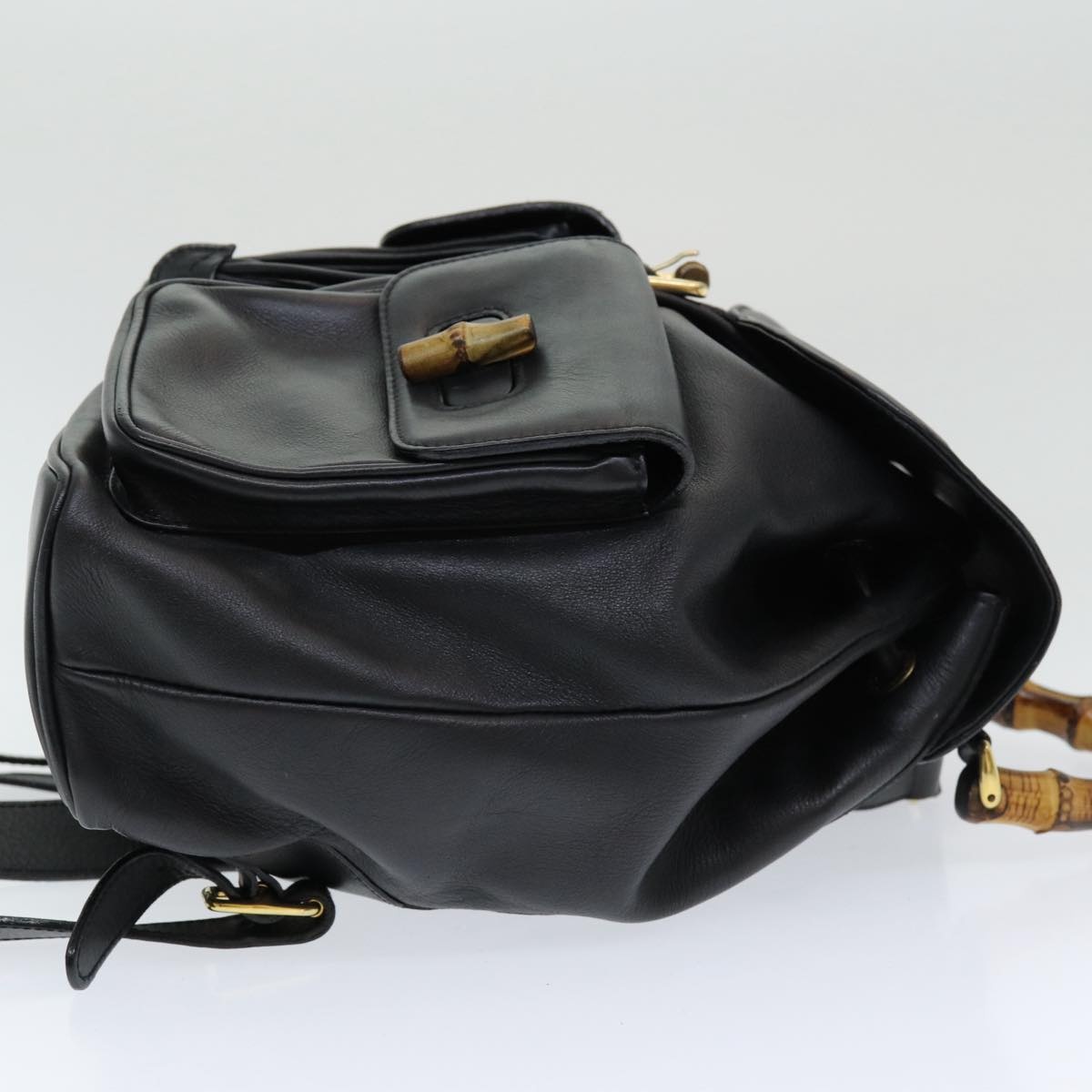 GUCCI Bamboo Backpack Leather Black - 3