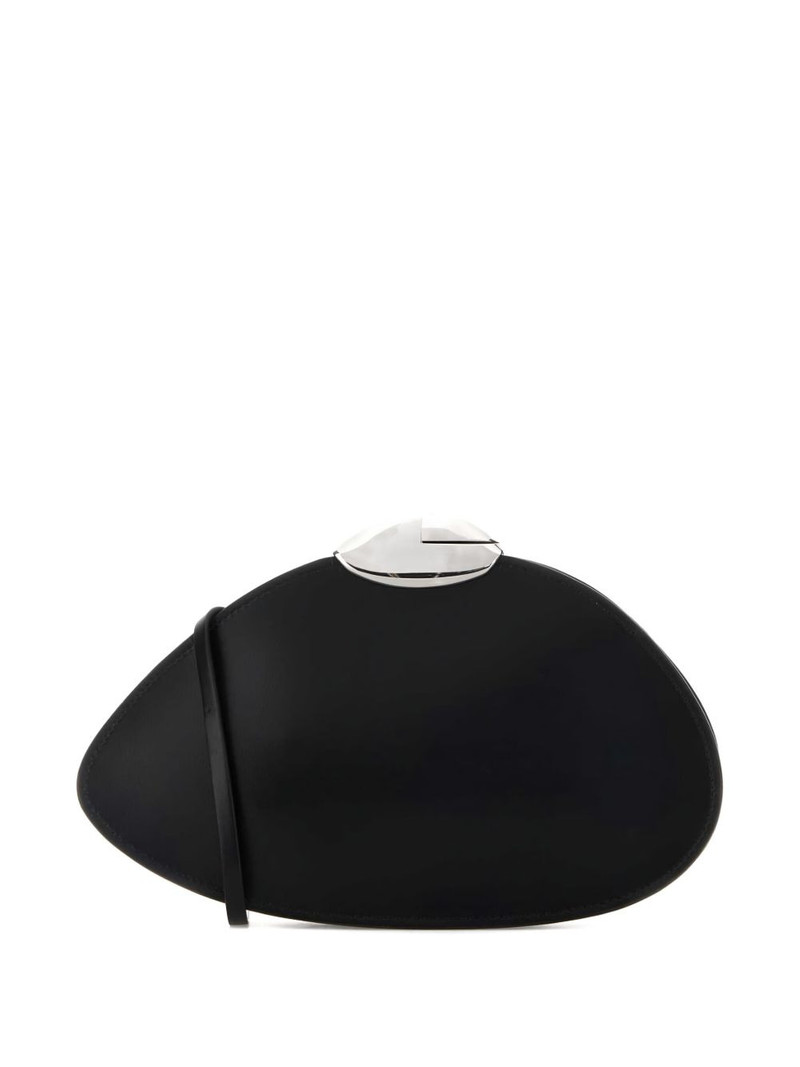 BENEDETTA BRUZZICHES curved-flap leather clutch outlook