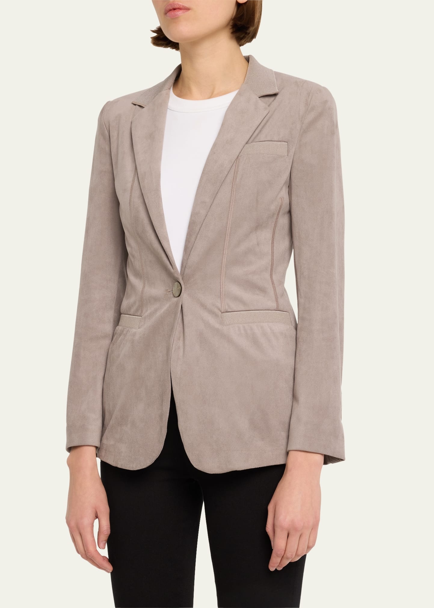 Ultra-Suede Tailored Blazer Jacket - 4