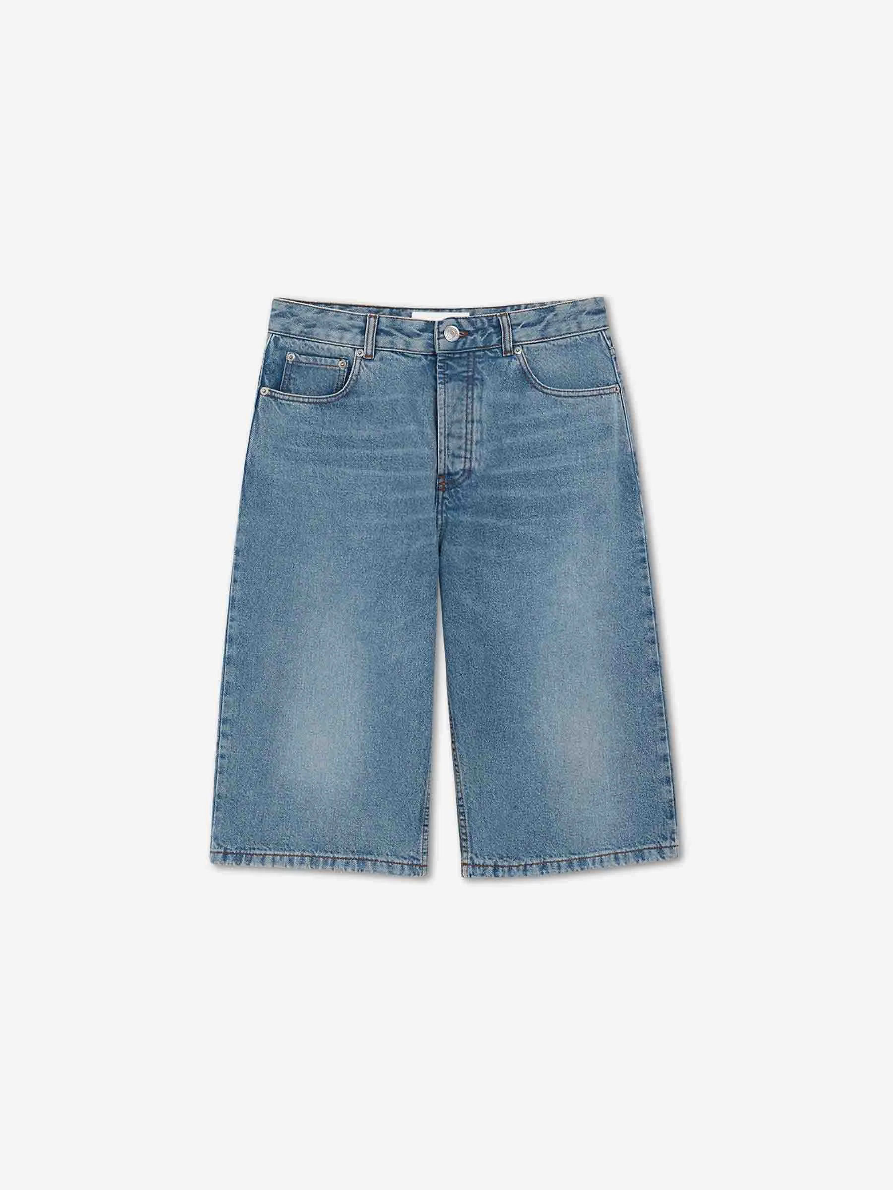 COTTON DENIM BERMUDA SHORTS - 1