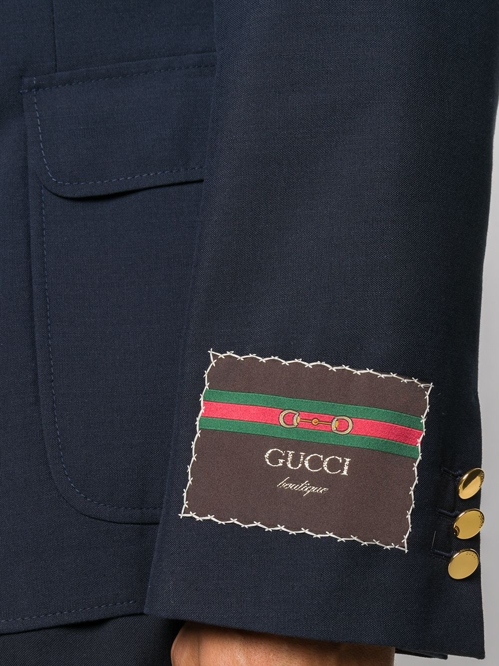 Gucci label single-breasted blazer - 5