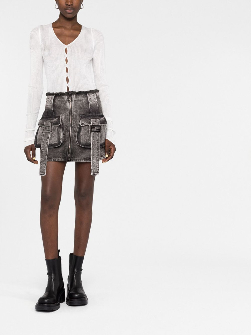 FENDI stonewashed denim cargo skirt outlook