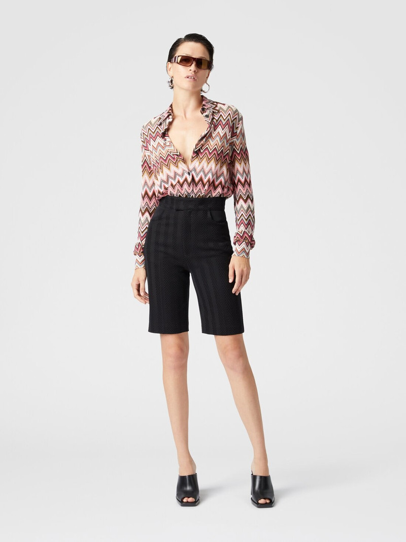 Missoni Tone-on-tone zigzag cotton and viscose Bermuda shorts outlook