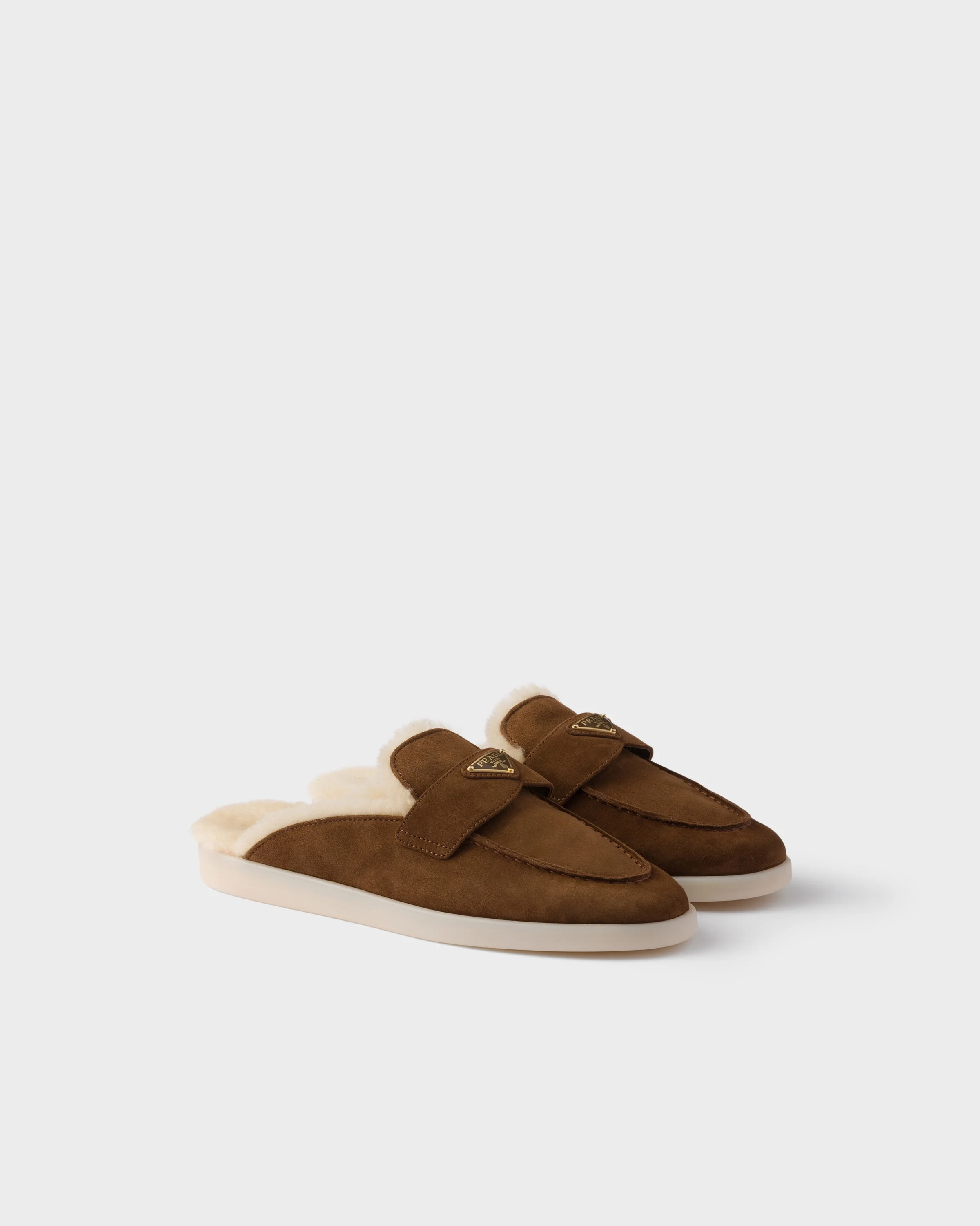 Suede and shearling mules - 1