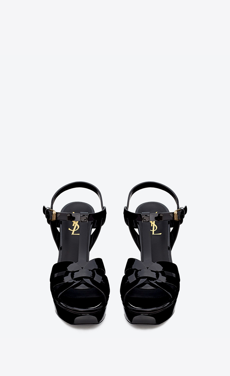 SAINT LAURENT TRIBUTE PLATFORM SANDALS IN PATENT LEATHER outlook