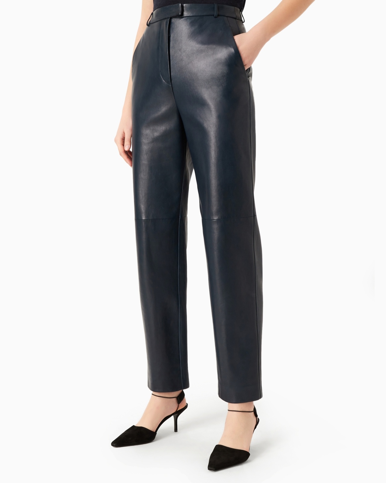 STRAIGHT-CUT, NAPPA-LEATHER TROUSERS - 2