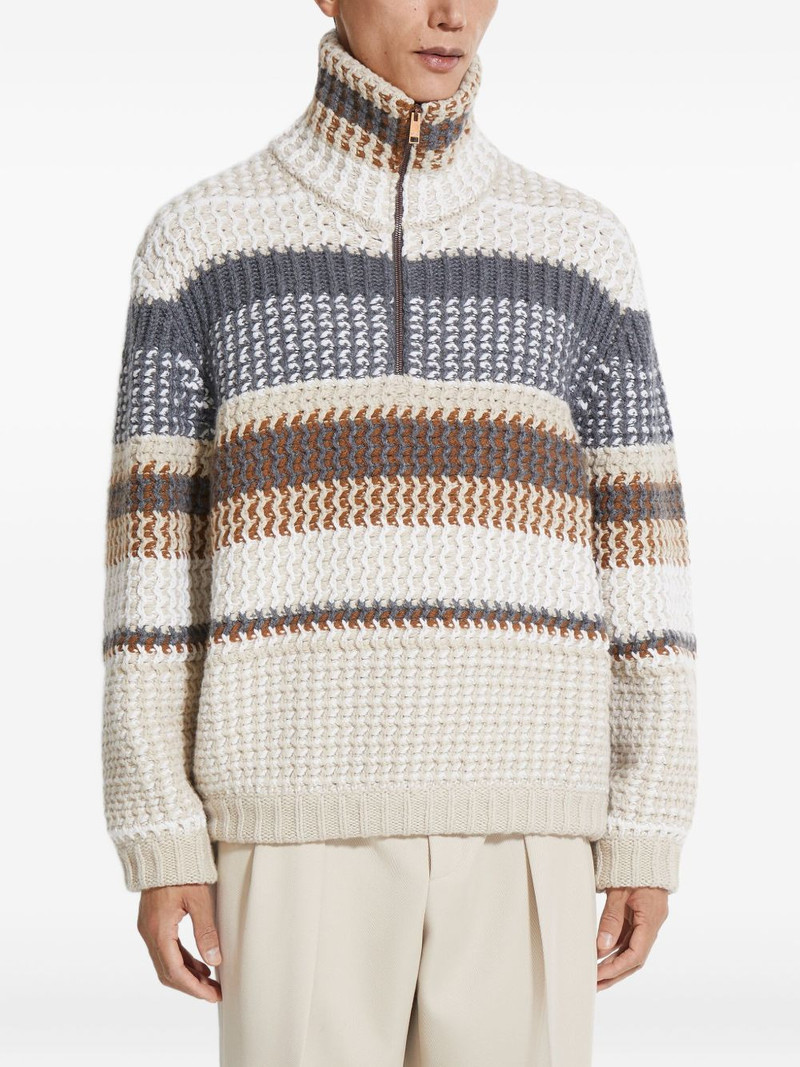 ZEGNA Oasi high-neck striped sweater outlook