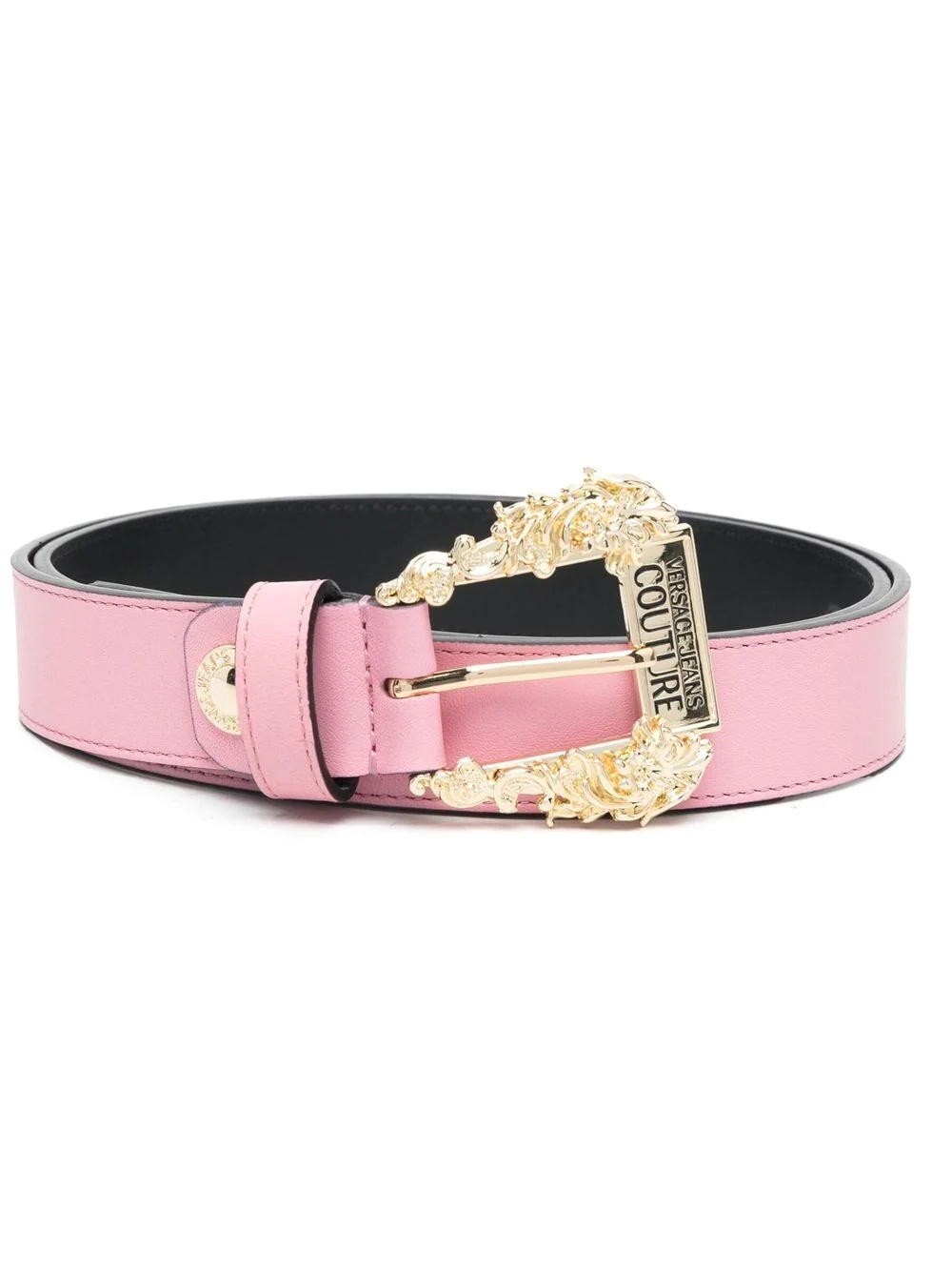 Baroque-buckle leather belt - 1