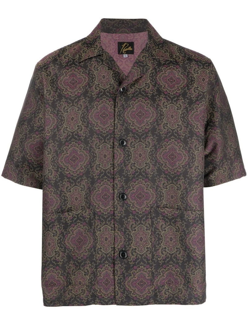 geometric-pattern short-sleeved shirt 1