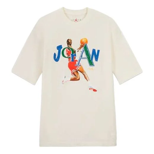 Air Jordan x Aleali May Crossover Printing Basketball Sports Short Sleeve White DH3852-133 - 1