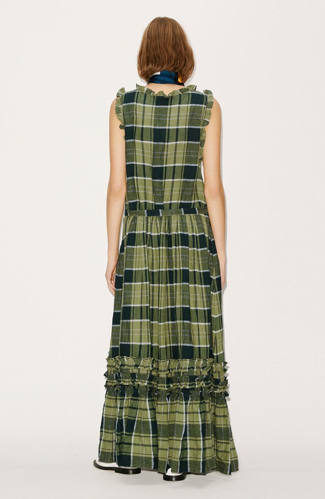 Checked linen dress - 3