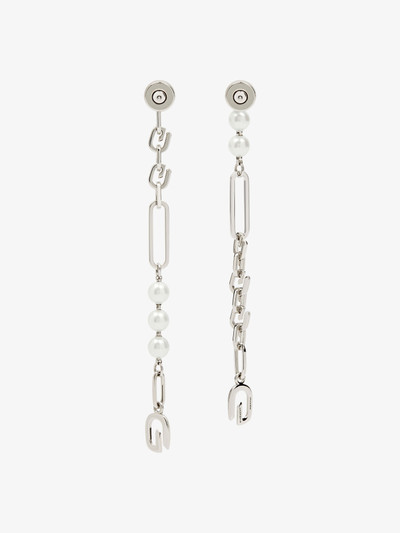 Givenchy G LINK EARRINGS IN METAL WITH PEARLS outlook