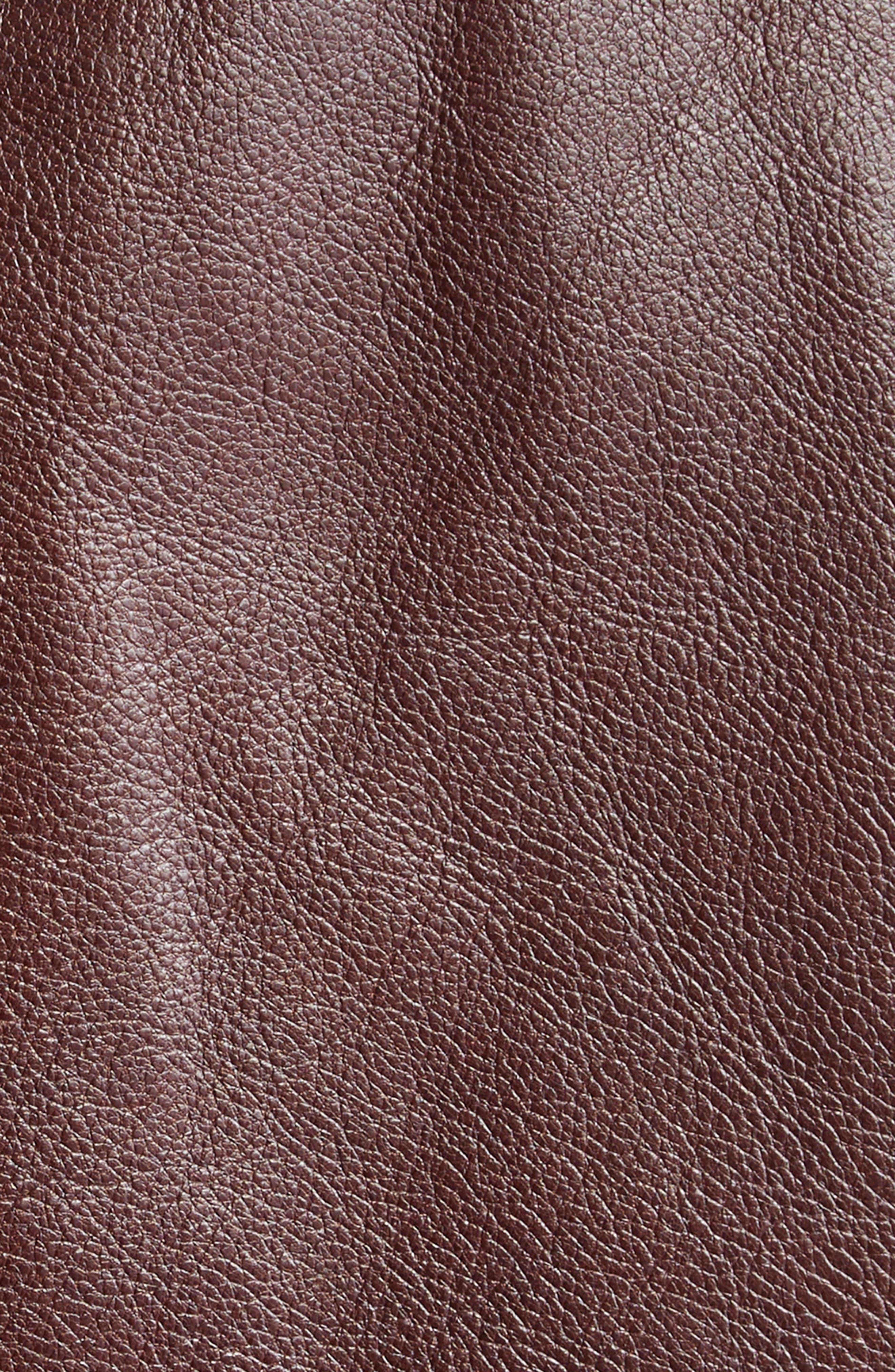 FERRAGAMO Tailored Leather Blazer in Dark Brown at Nordstrom - 5
