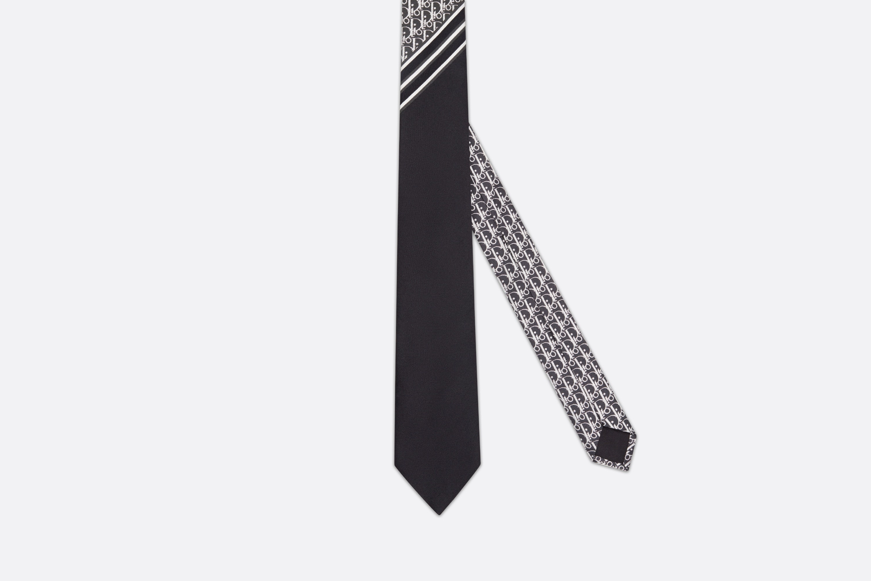 Striped Dior Oblique Tie - 1