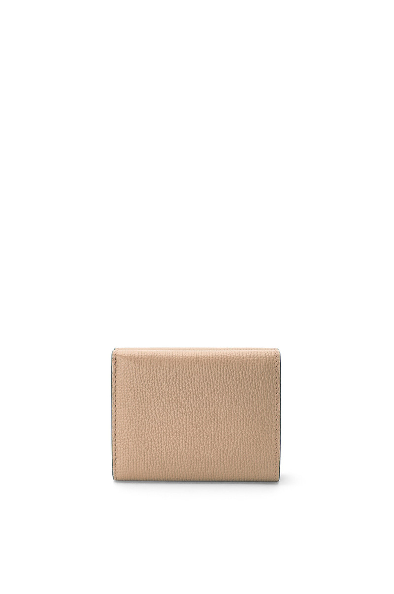 Anagram trifold wallet in pebble grain calfskin 5