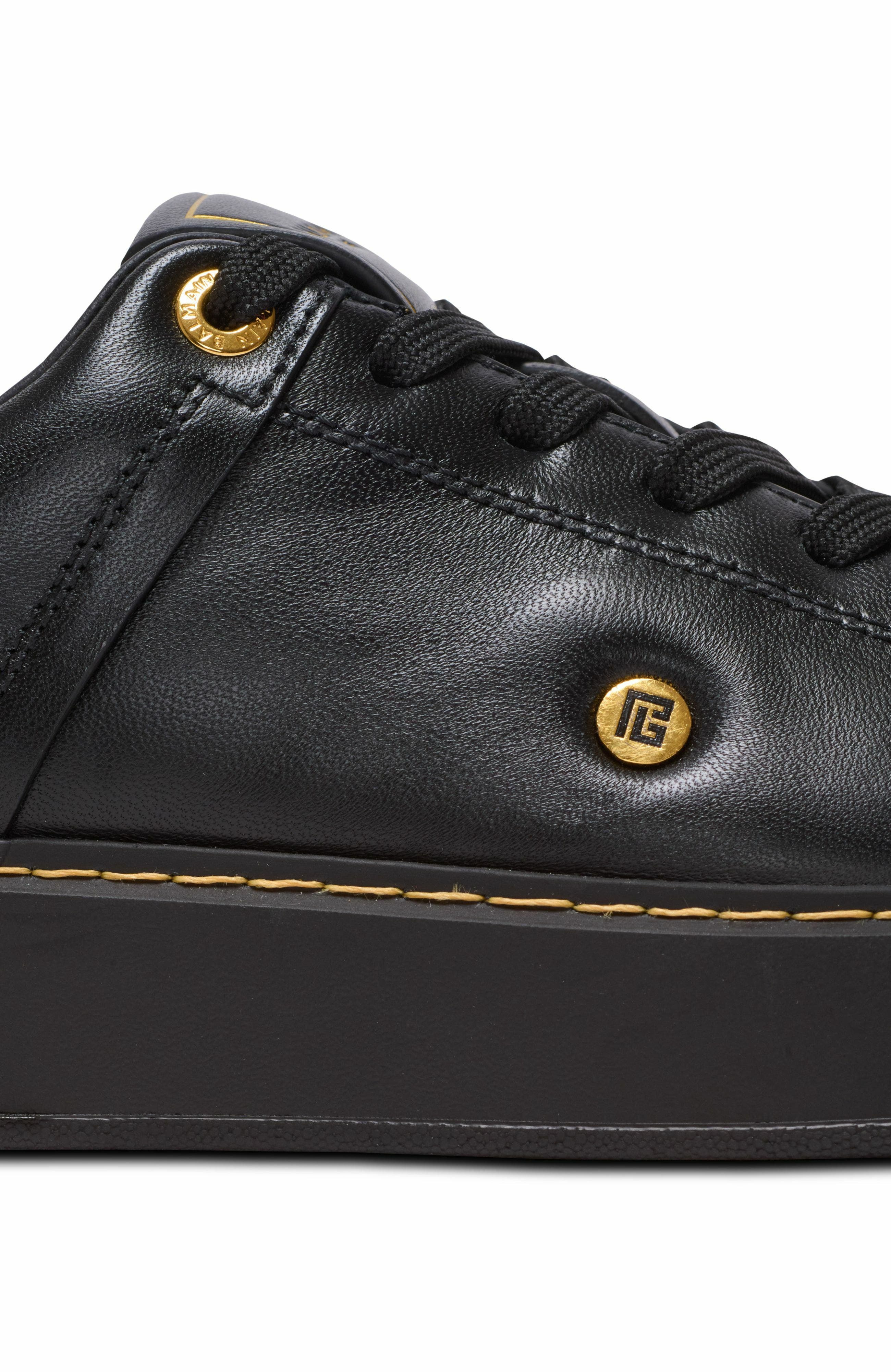 Balmain B-Court Trainers In Calfskin in Black at Nordstrom - 8