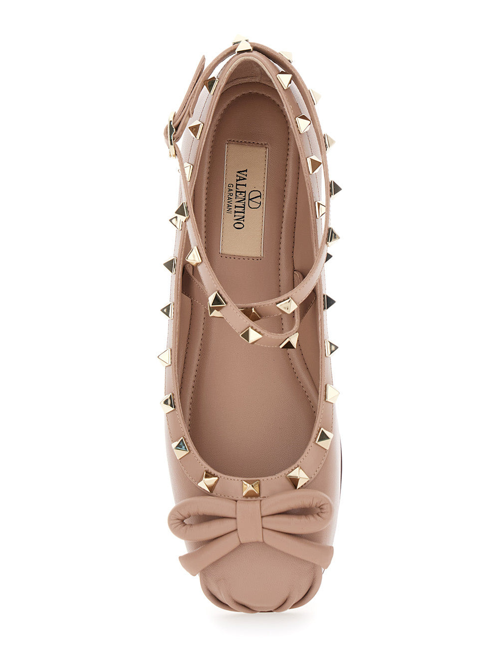 Valentino Garavani Women 'Rockstud' Beige Ballet Flats With Studs And Bow In Leather Woman - 4