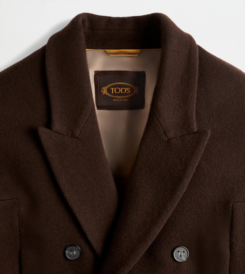 COAT IN WOOL AND CASHMERE - BROWN 3