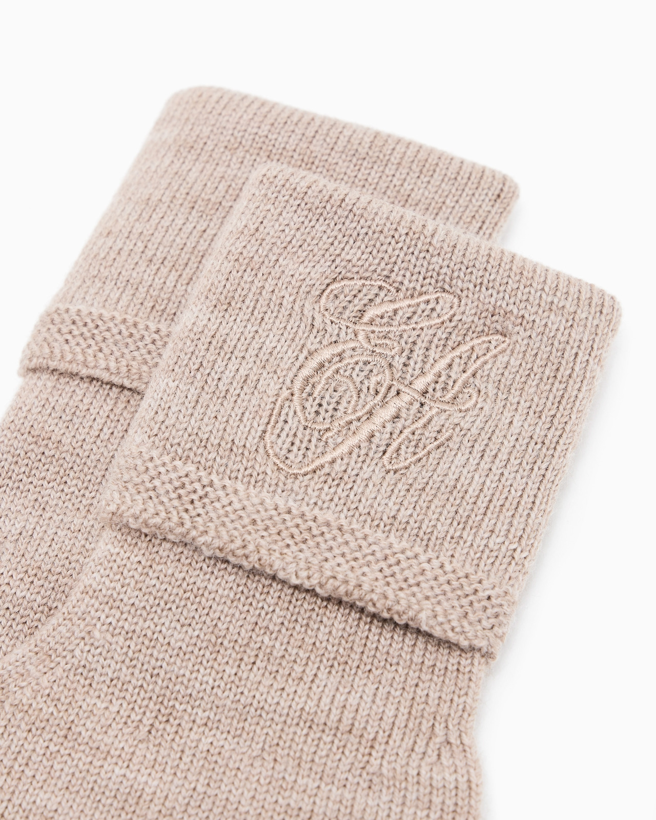 WOOL KNIT GLOVES WITH EA SIGNATURE LOGO EMBROIDERY - 2