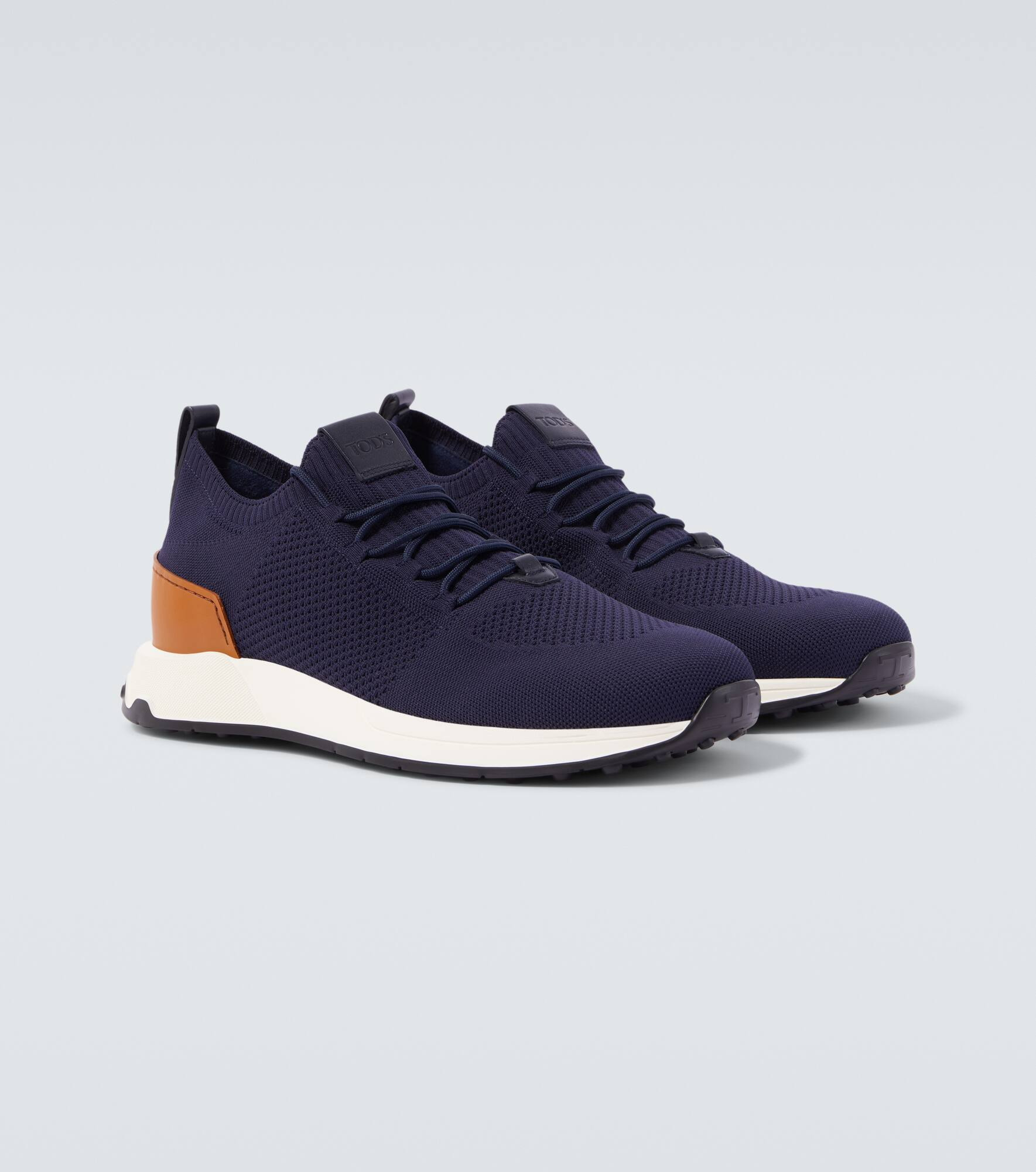 Leather-trimmed sneakers - 5
