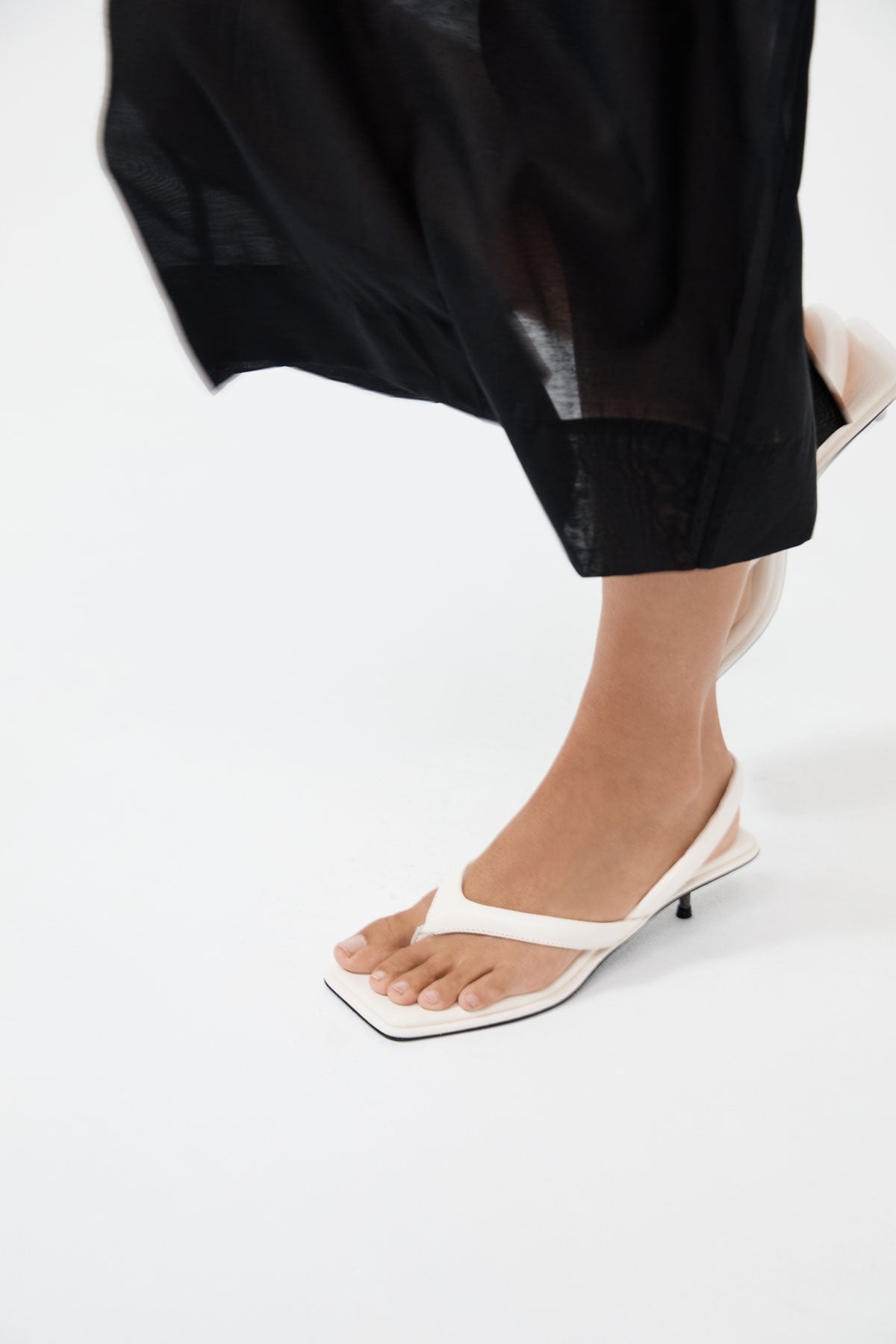 Sling Back Thong Heel - Tofu - 5