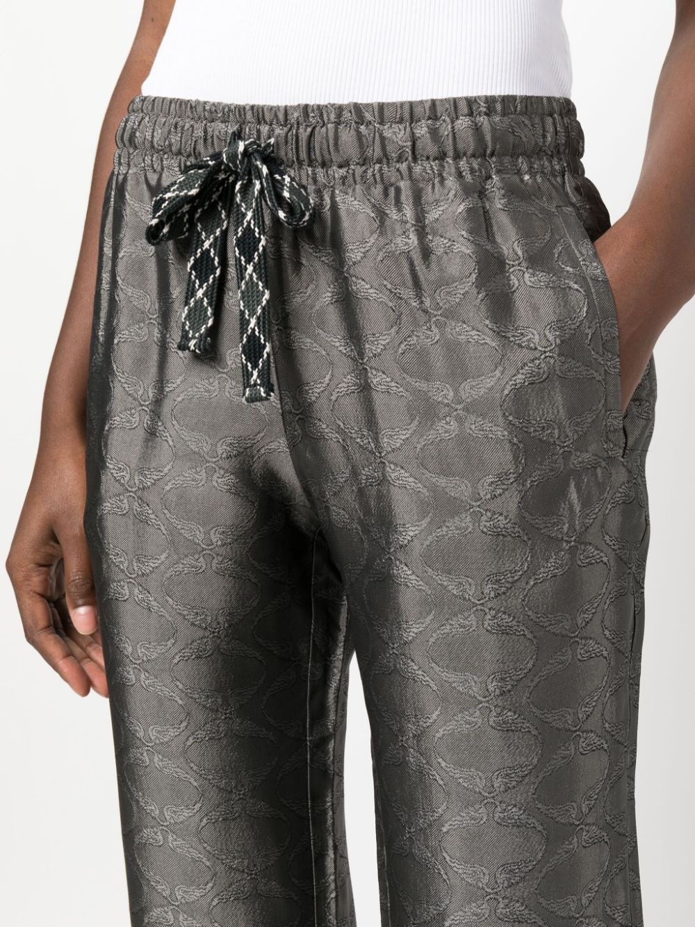 Pomy patterned-jacquard flared trousers - 5
