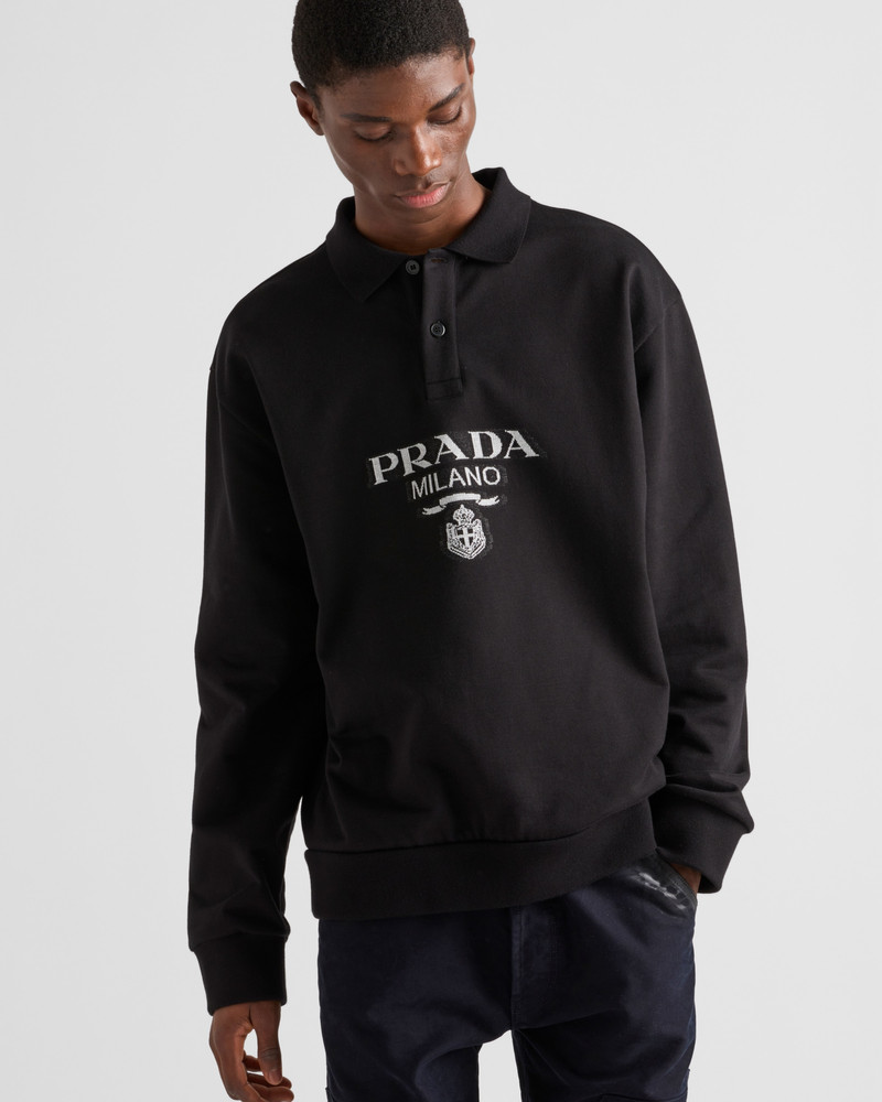 Long-sleeved cotton polo shirt 3