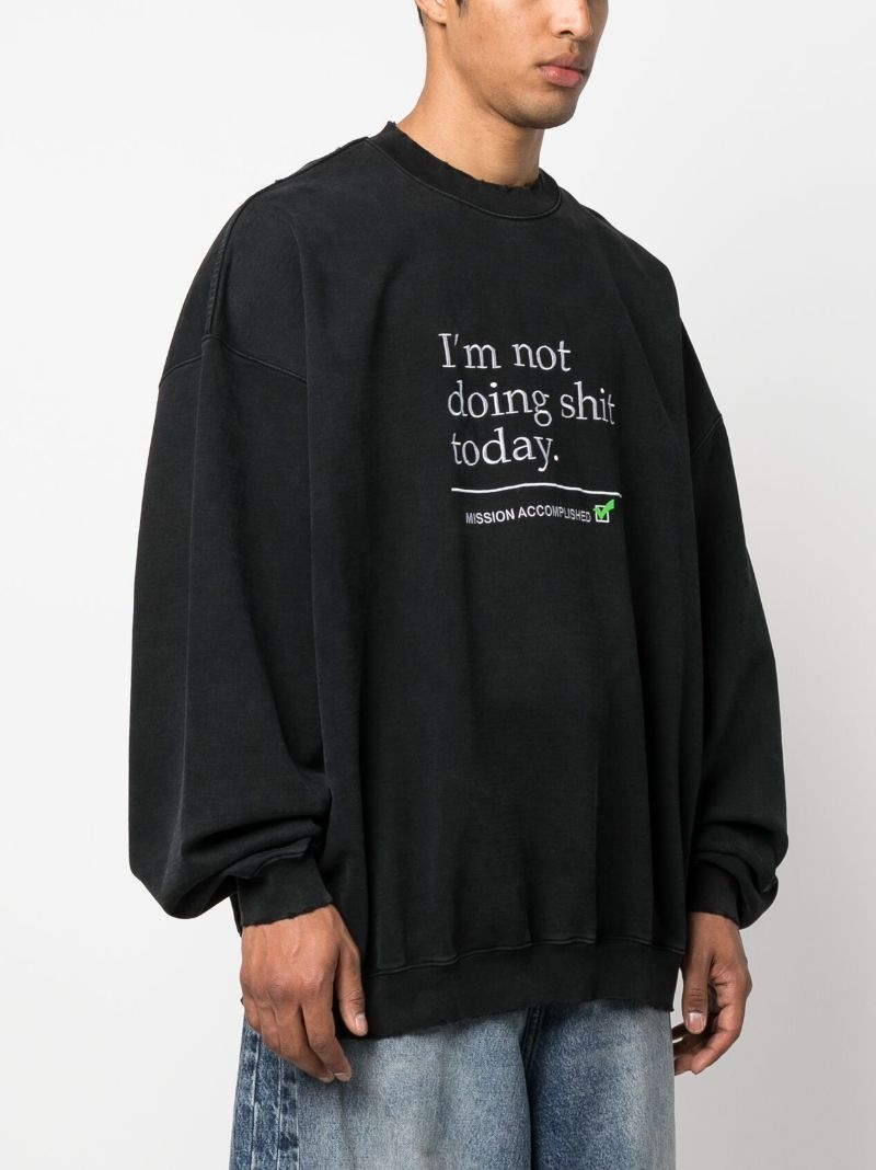 text-print crew-neck sweatshirt - 3