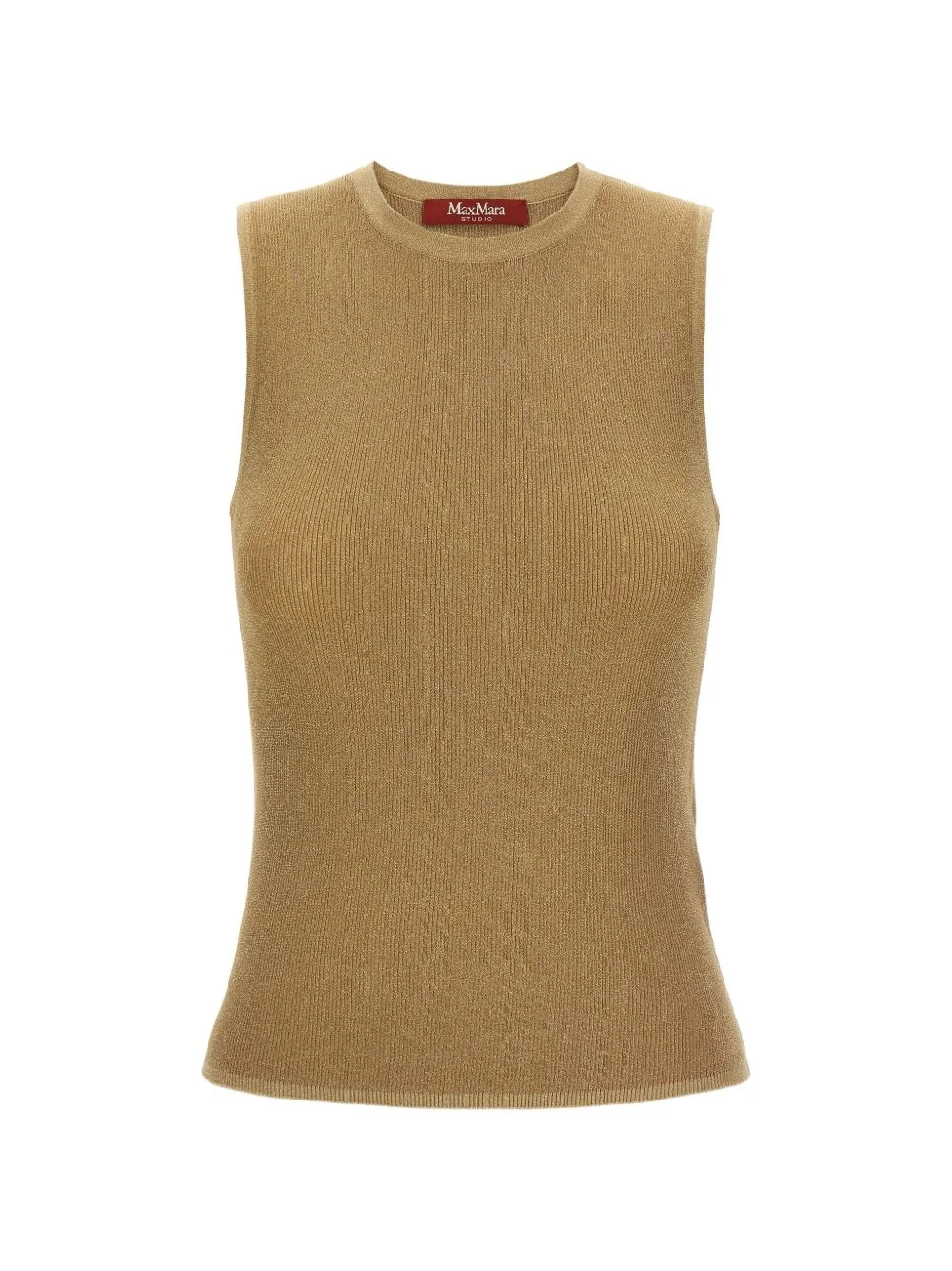ribbed metallic-finish top - 1