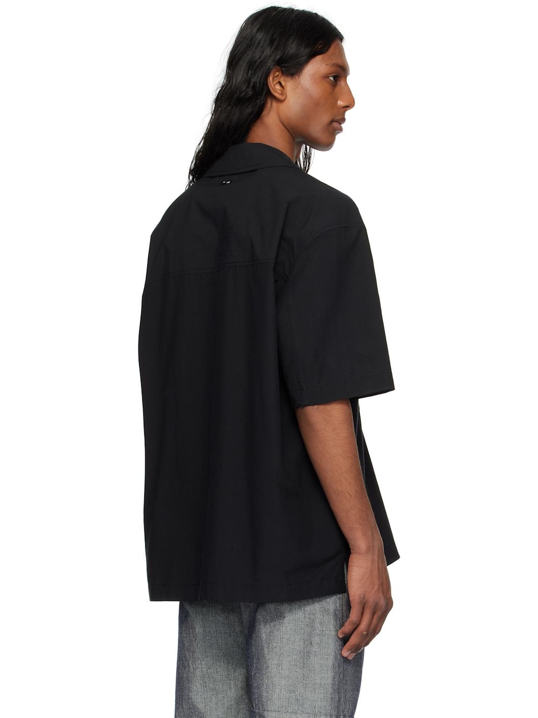 Black Nylon Poplin Shirt - 3