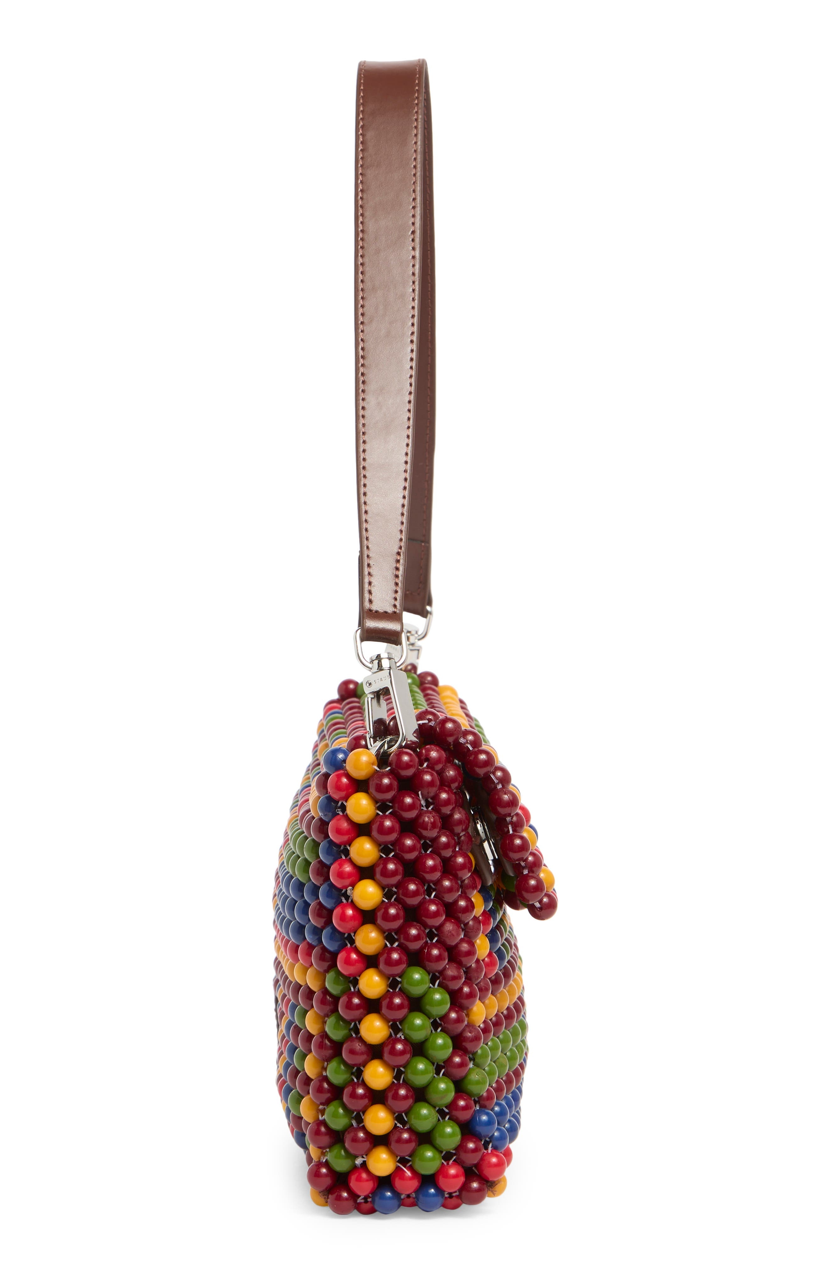 STAUD Timmy Beaded Shoulder Bag in Jungle Stripe at Nordstrom - 6