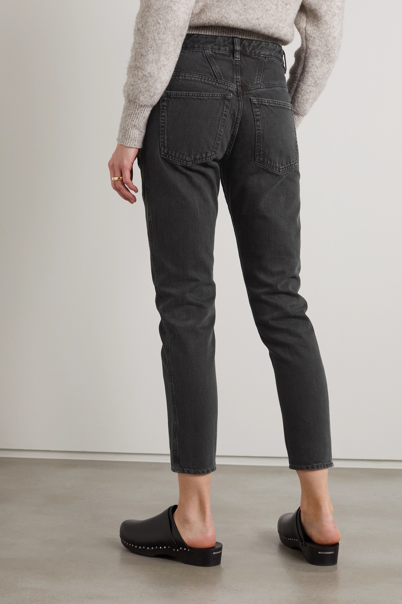 Tilly cropped paneled high-rise slim-leg jeans - 4